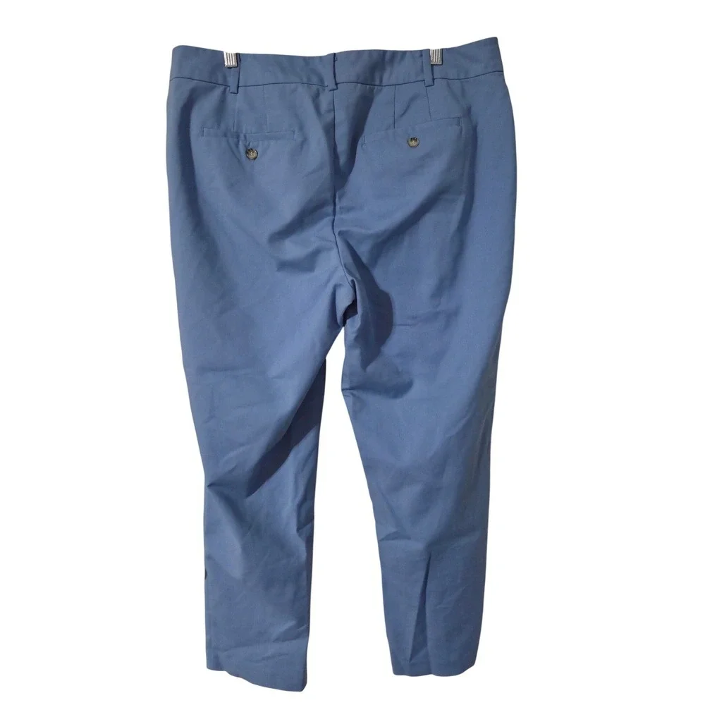 ELOQUII Women's Blue Straight Leg Cropped Career Pants Size 16R